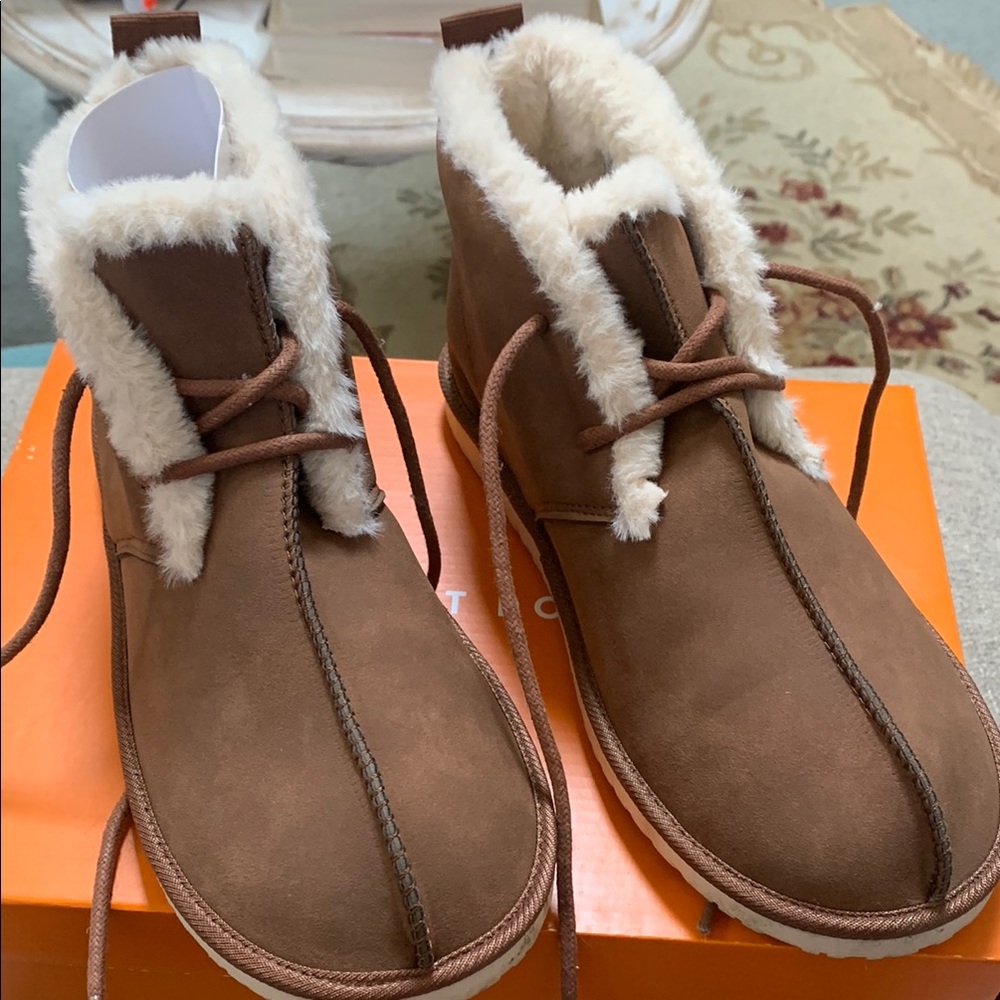 Brown Shearling-Lined womens Boots
